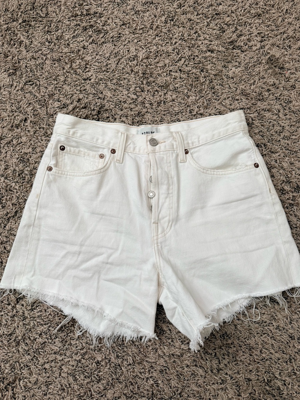 AGOLDE Parker Long Short In Panna Cotta - Size 26 - Picture 3 of 6